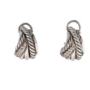 David Yudman Crossover Diamond Earrings